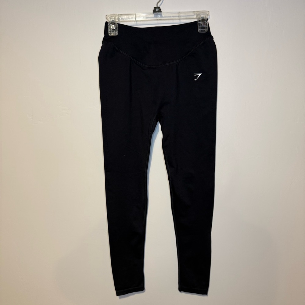 GYMSHARK Seamless Leggings Black Logo No Size Tag - XS/S